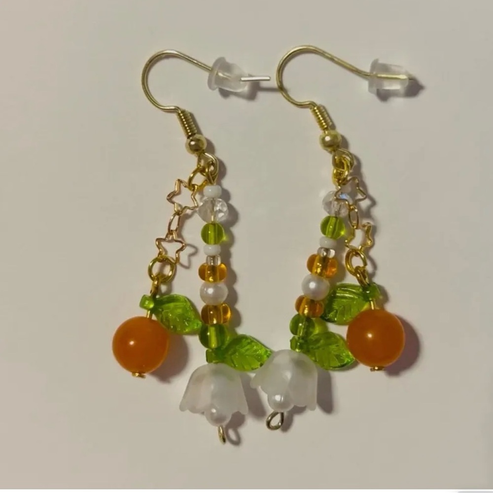 Handmade orange blossom earrings